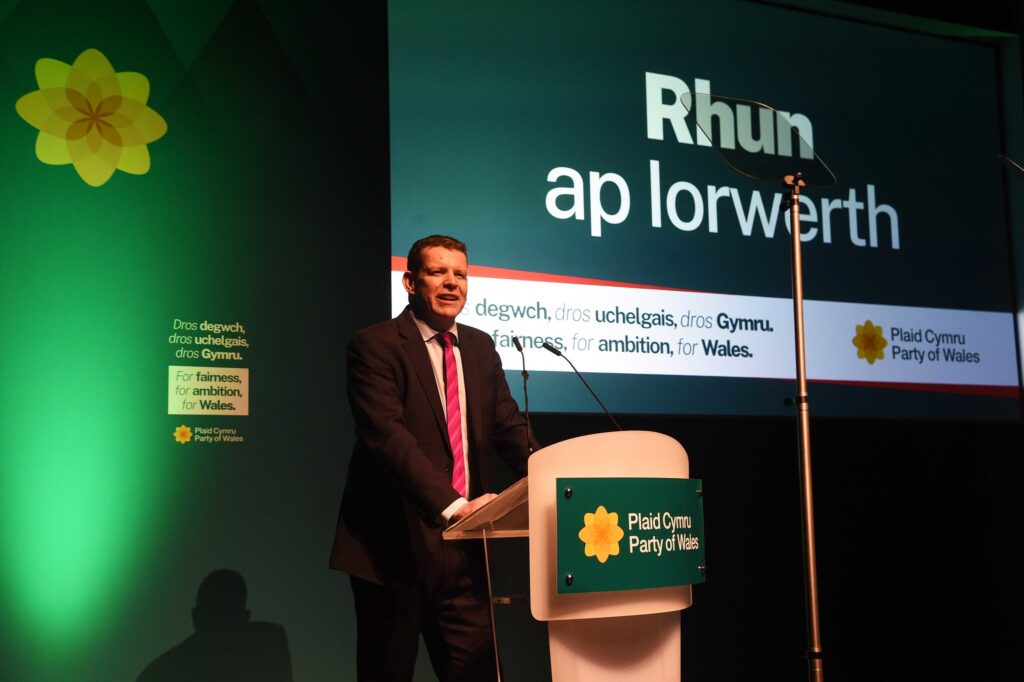 Rhun ap Iowerth speaking at Plaid Cymru's conference
