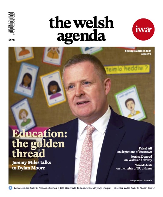 The cover of the welsh agenda issue 70 featuring education minister Jeremy Miles