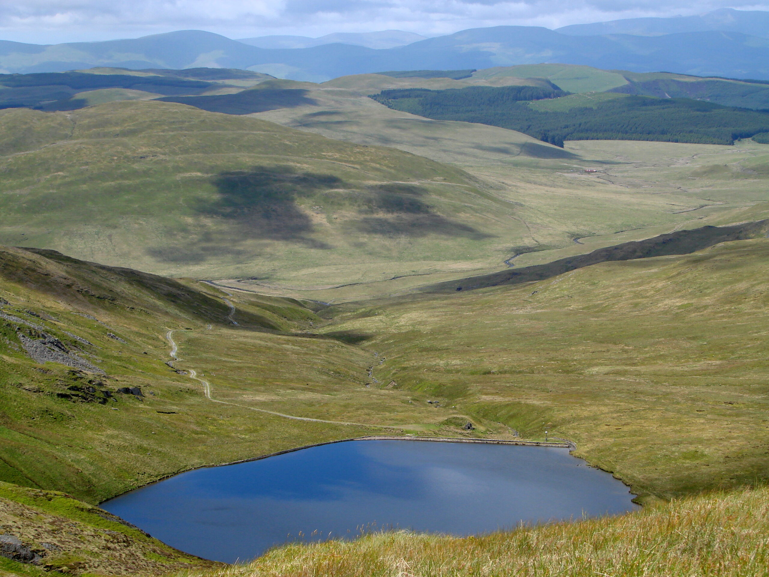 View over Llyn Llygad Rheidol in the Cambrian Mountains