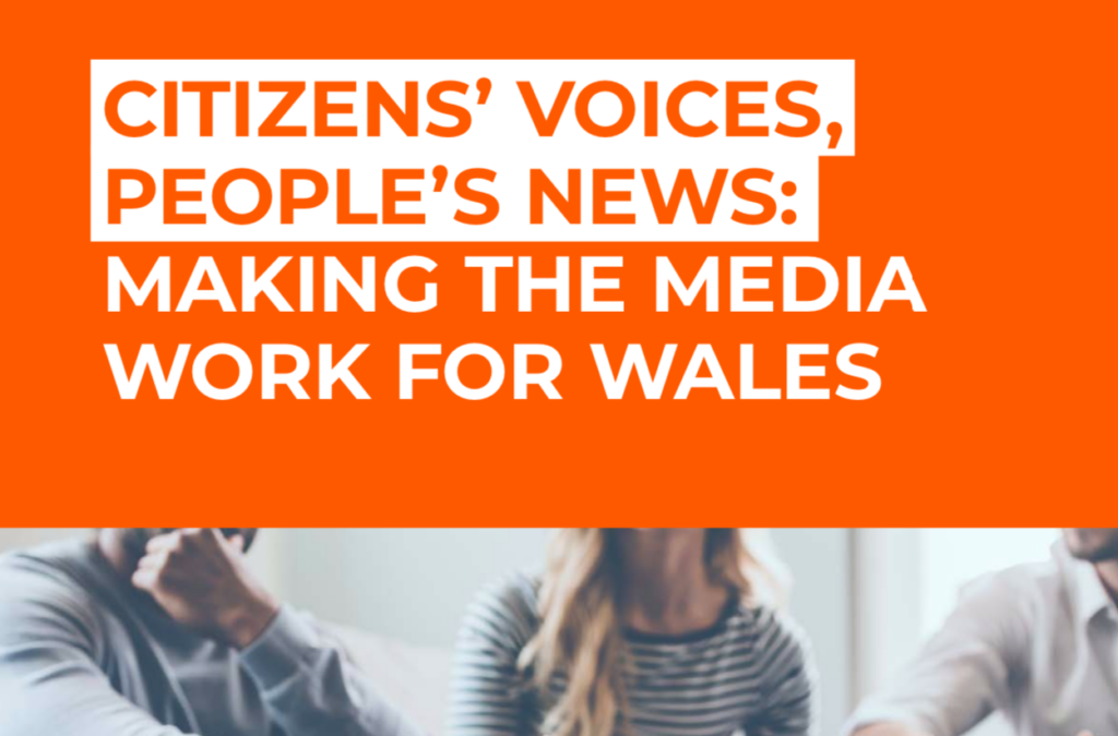 The cover of Citizens' Voices, People's News, the IWA's report on media and democracy