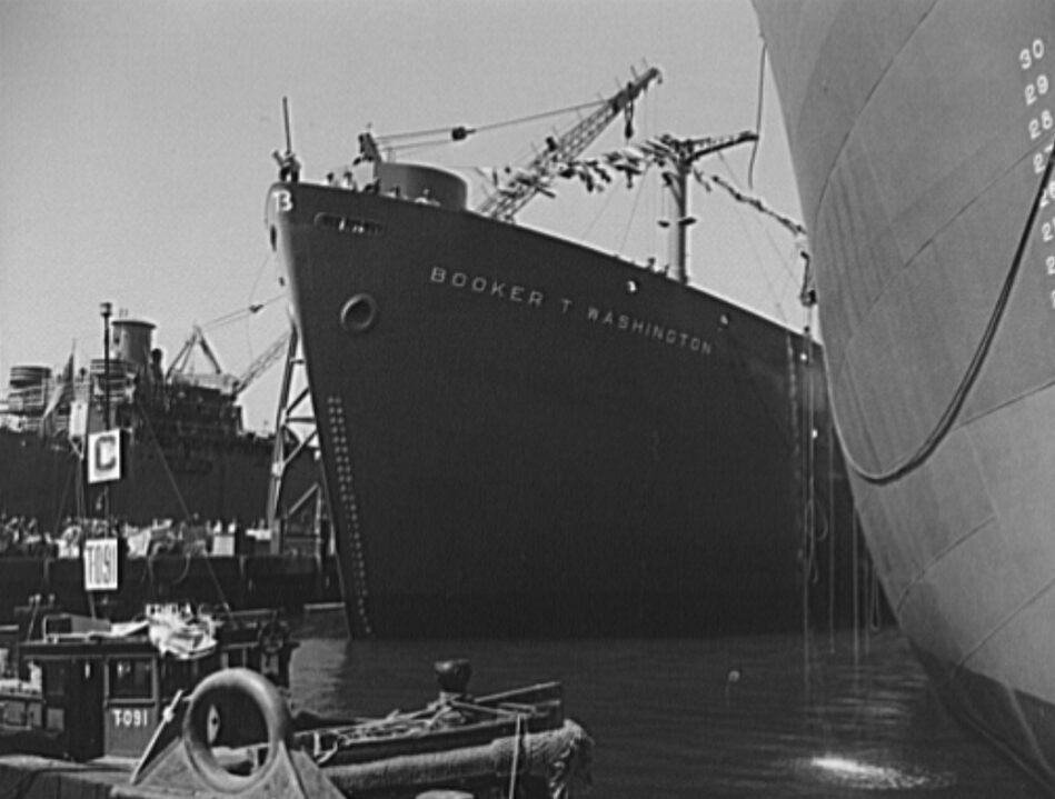 A picture of the SS Booker T Washington, Captain Hugh Mulzac's ship.