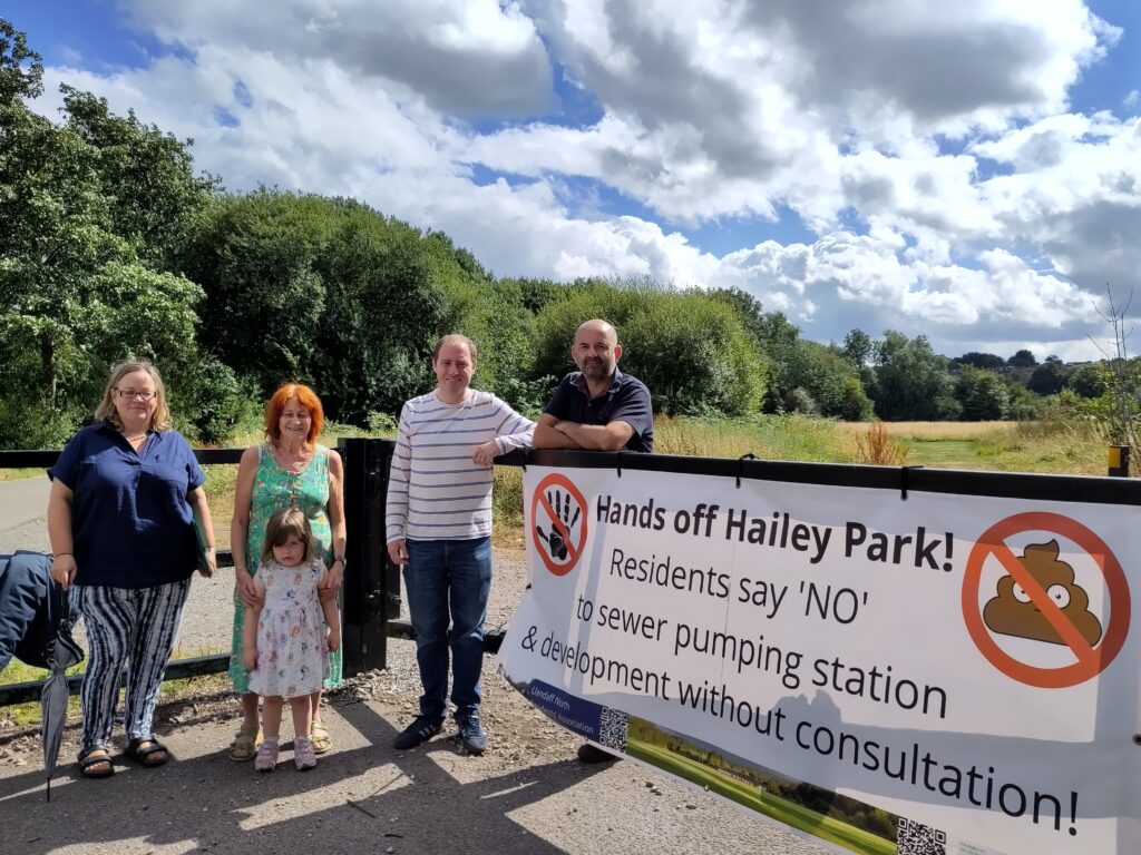 Rhys ab Owen visits campaigners hoping to draw on the Well-being of Future Generations Act in Haily Park.